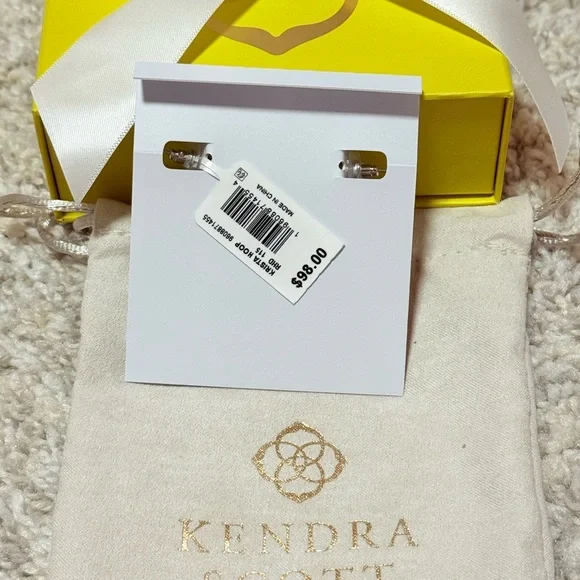 NWT Kendra Scott Krista Silver Hoop Earrings in White Mix with Pearls - Picture 8 of 9